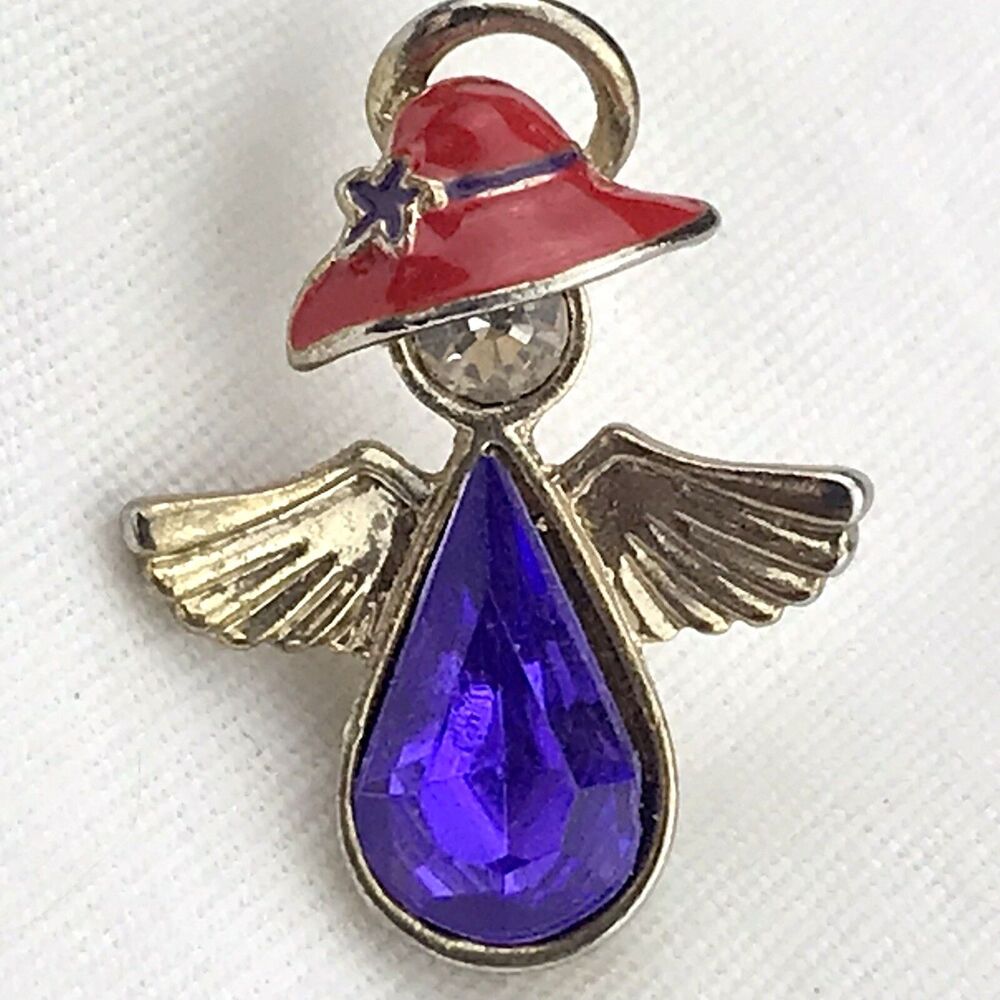 Red Hat Society Vintage Angel Pin Silver Tone Brooch C Clasp Collectible